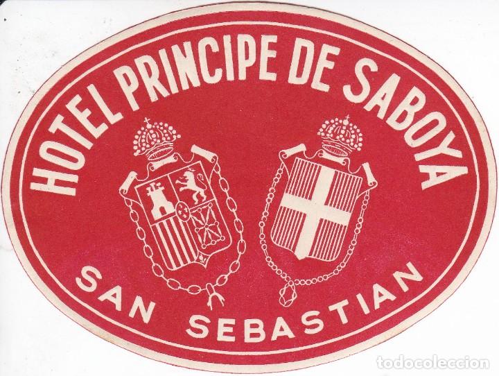 Etiquetas antiguas: ANTIGUA ETIQUETA DEL HOTEL PRINCIPE DE SABOYA DE SAN SEBASTIAN