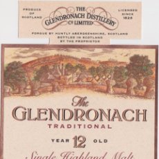 Etiquetas antiguas: ETIQUETAS DE WHISKY THE GLENDRONACH 12 YEAR – SCOTLAND