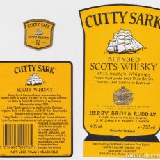 Etiquetas antiguas: ETIQUETAS DE WHISKY CUTTY SARK – BERRY BROS & RUDD LTD. - SCOTLAND