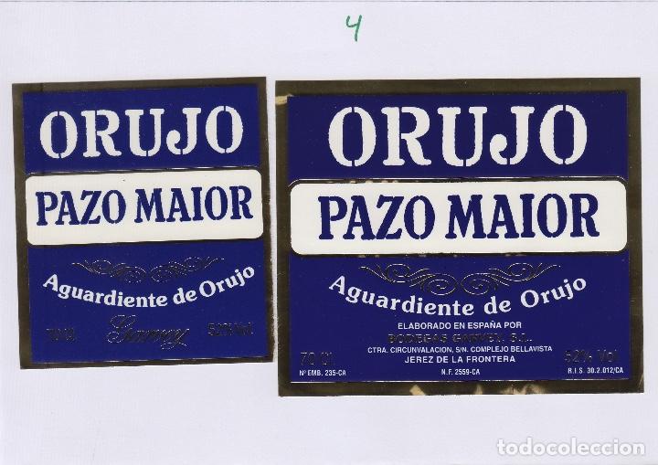 Etiquetas antiguas: GARVEY .JEREZ . AGUARDIENTE ORUJO PAZO MAIOR . ETIQUETA VINO ORIGINAL ref 4