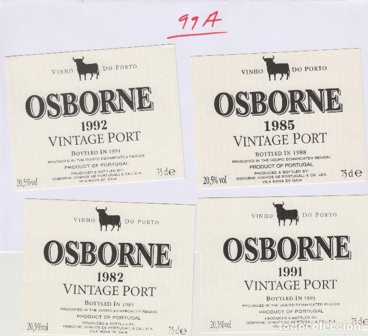 Alte Etiketten: OSBORNE . .JEREZ. VINTAGE PORT 1992 , 1985 , 1982 , 1991 OPORTO / PORTO .ETIQUETA DE VINO ref 99A