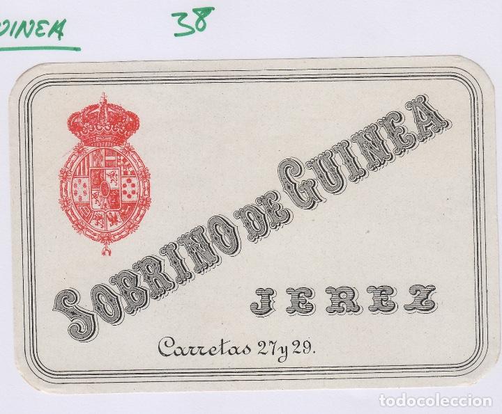 Etiquetas antiguas: SOBRINO DE GUINEA . JEREZ . ETIQUETA DE VINO ref 38