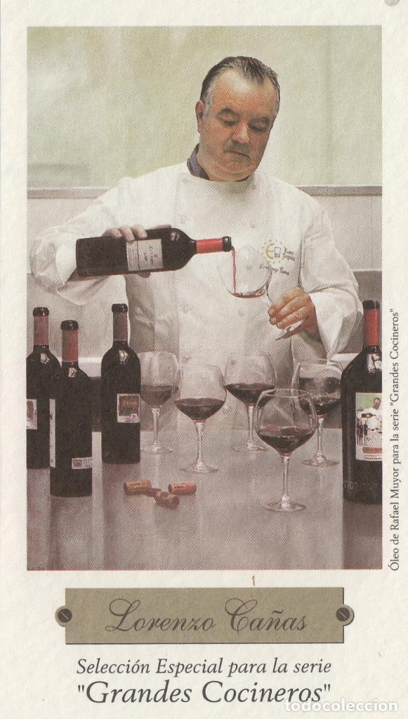 Etiquetas antiguas: GRANDES COCINEROS . SELECCION ESPECIAL , LORENZO CA&Ntilde;AS . ETIQUETA DE VINO ref 48