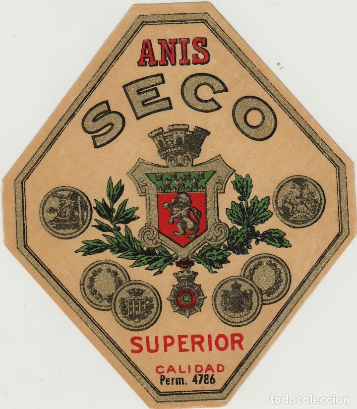 Etiquetas antiguas: . ANIS SUPERIOR SECO . ETIQUETA DE VINO ref 61