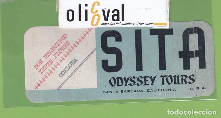 Etiquetas antiguas: ETIQUETA HOTEL SITA SANTA BARBARA CALIFORNIA U.S.A. PERSONALIZADA TROQUEL 14 X 55mm EH3469