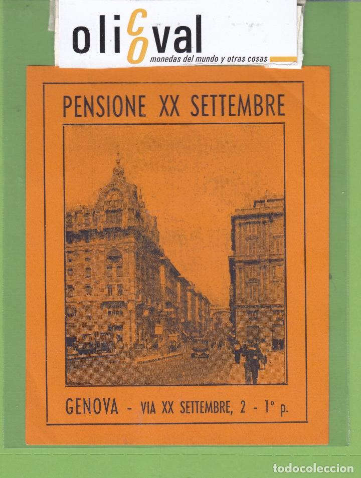 Etiquetas antiguas: ETIQUETA HOTEL PENSIONE XX SETTEMBRE GENOVA ITALIA 125X 10 120X75 mm . EH3498