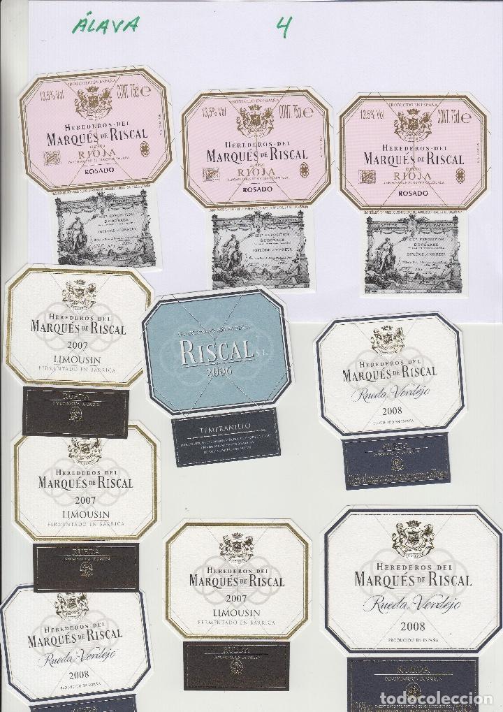 &Eacute;tiquettes anciennes: &Aacute;LAVA RIOJA ALAVESA. MARQU&Eacute;S DE RISCAL . TAMA&Ntilde;O PEQUE&Ntilde;O . ETIQUETA DE VINO ref 4