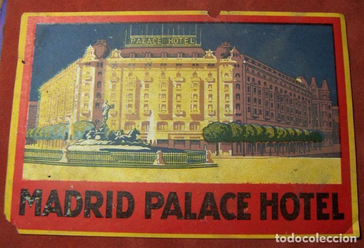Etiquetas antiguas: ANTIGUA ETIQUETA DEL MADRID PALACE HOTEL
