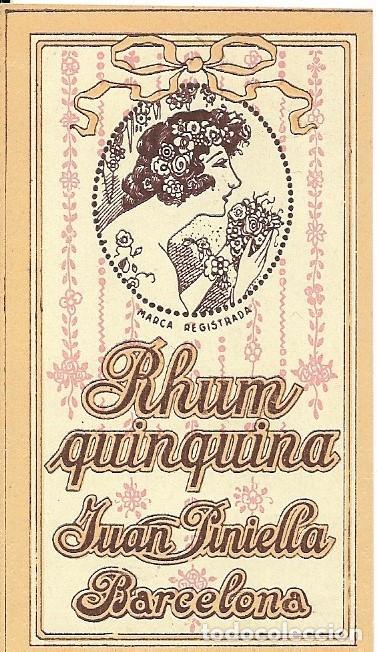 Etiquetas antiguas: Etiqueta publicitaria antigua RHUM QUINQUINA