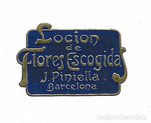 Alte Etiketten: Etiqueta publicitaria antigua LOCION DE FLORES ESCOGIDA de J.piniella