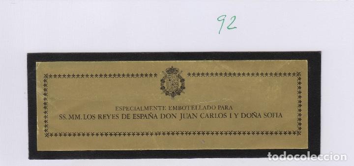 &Eacute;tiquettes anciennes: EMBOTELLADO ESPECIAL. PARA LOS REYES DON JUAN CARLOS Y DO&Ntilde;A SOFIA , . ETIQUETA DE VINO