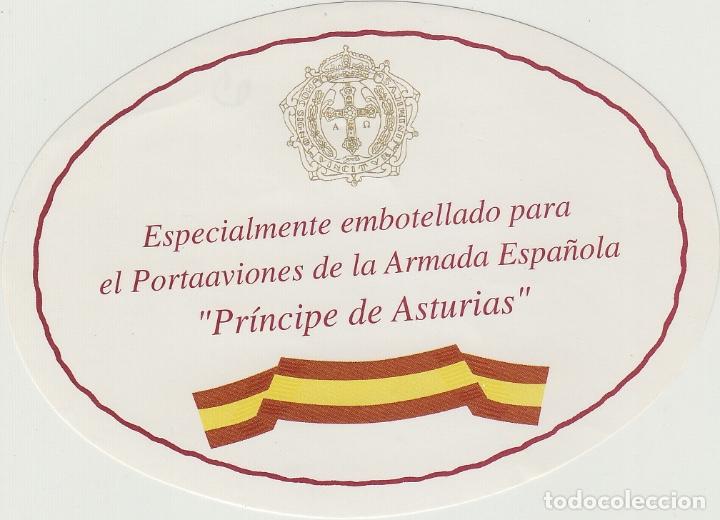 Etiquetas antiguas: EMBOTELLADO ESPECIAL. PARA EL PORTAAVIONES ARMADA ESPA&Ntilde;OLA PRINCIPE DE ASTURIAS . ETIQUETA DE VINO