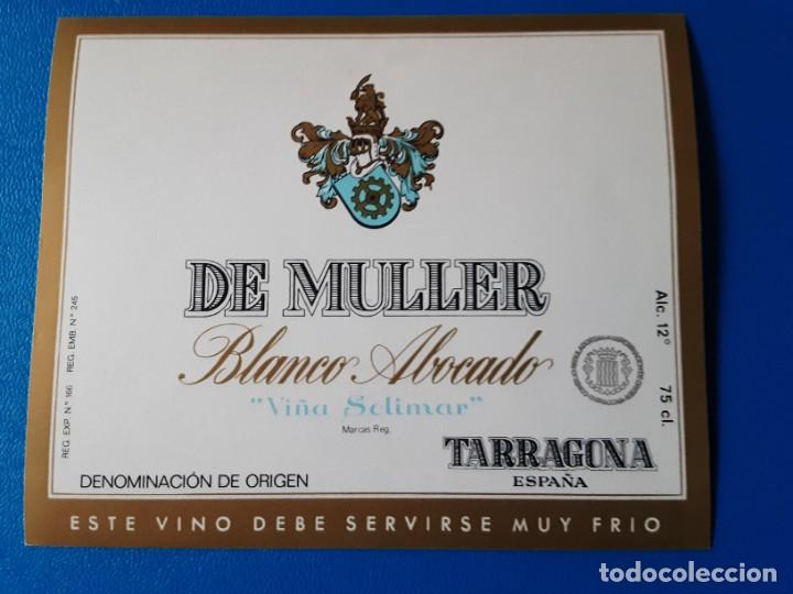 Etiquetas antiguas: Etiqueta de vino blanco abocado, De Muller Tarragona