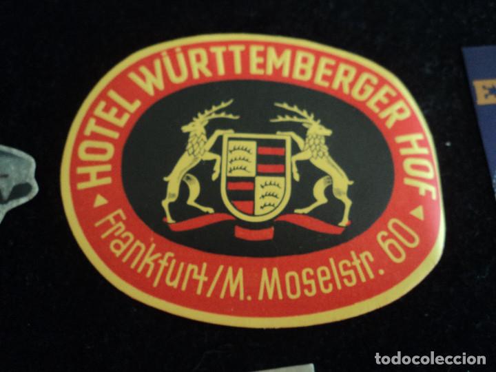 Etiquetas antiguas: etiqueta no adhesiva hotel wurttemberger hof frankfurt, 8 x 10 cm