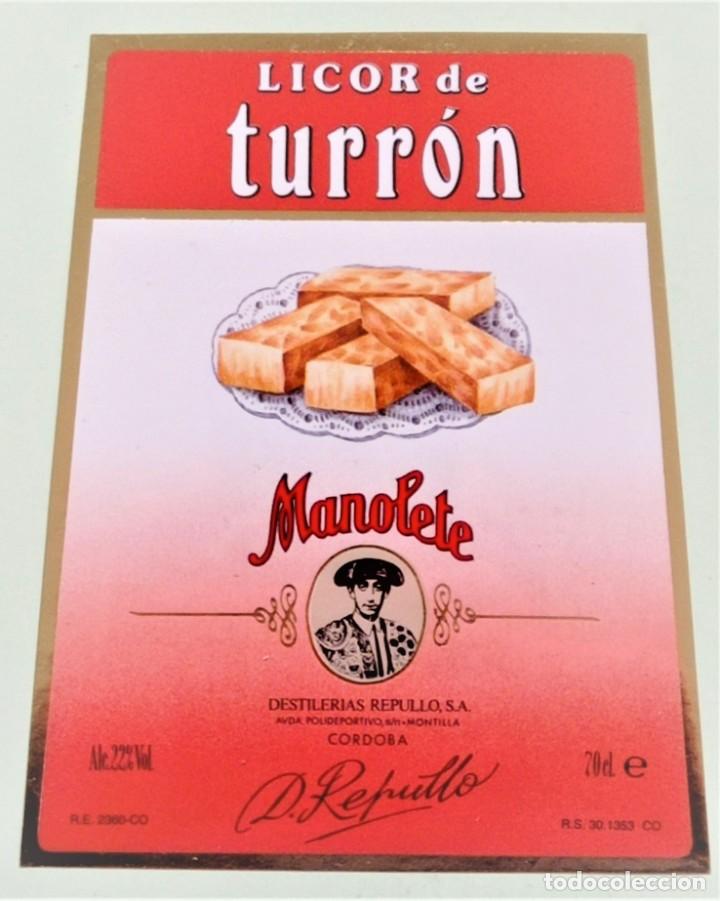 Etiquetas antiguas: ETIQUETA DE LICOR DE TURR&Oacute;N MANOLETE (MONTILLA, C&Oacute;RDOBA)
