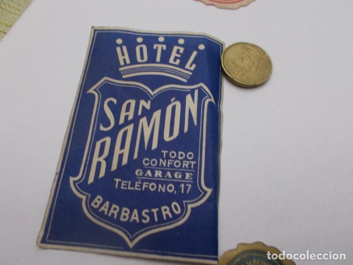Etiquetas antiguas: PRECIOSA ETIQUETA,, A&Ntilde;OS 50,60,,UNICA EN TC HOTEL SAN RAMON BARBASTRO ''