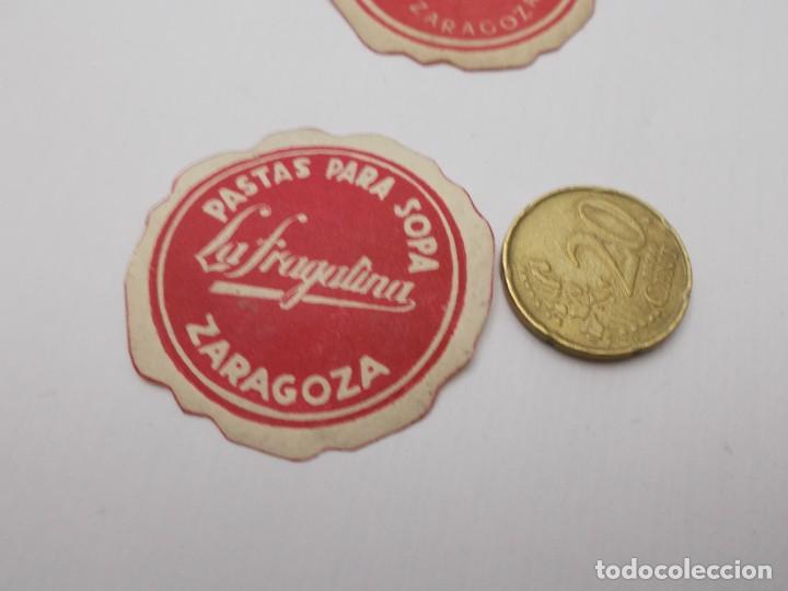 Etiquetas antiguas: PRECIOSA ETIQUETA,, A&Ntilde;OS 50,60,,UNICA EN TC PASTAS PARA SOPA LA FRAGATINA ,ZARAGOZA,