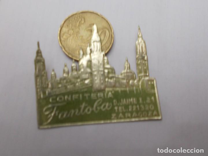 Alte Etiketten: PRECIOSA ETIQUETA,, A&Ntilde;OS 50,60,,UNICA EN TC CONFITERIA FANTOBA JAIME 1 &iexcl;ZARAGOZA