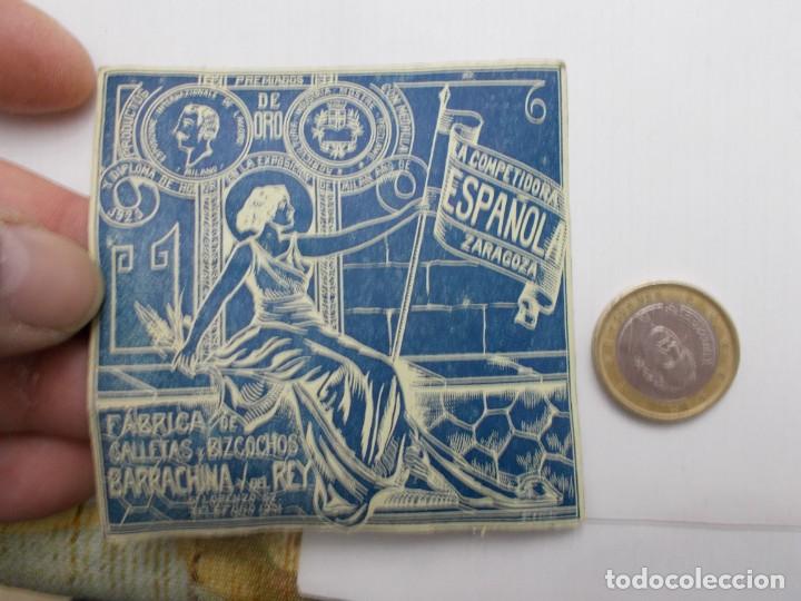 Etiquetas antiguas: PRECIOSA ETIQUETA, DE UNA VIEJA IMPRENTA, A&Ntilde;OS 50,60,,UNICA EN TC, GALLETAS,BARRACHINA&iexcl; ZARAGOZA&iexcl;