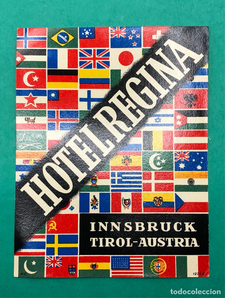 Etiquetas antiguas: ETIQUETA HOTEL REGINA, INNSBRUCK TIROL AUSTRIA, LUGGAGE LABEL MALETA ANTIGUA.