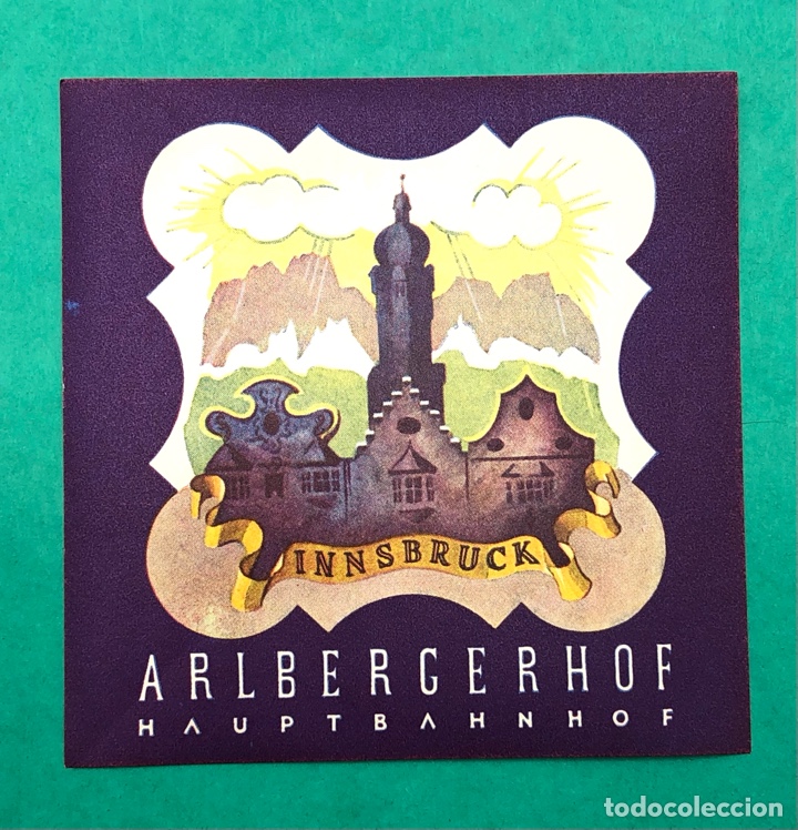 Etiquetas antiguas: ETIQUETA HOTEL ARLBERGERHOF HAUPTBAHNHOF INNSBRUCK AUSTRIA LUGGAGE LABEL.