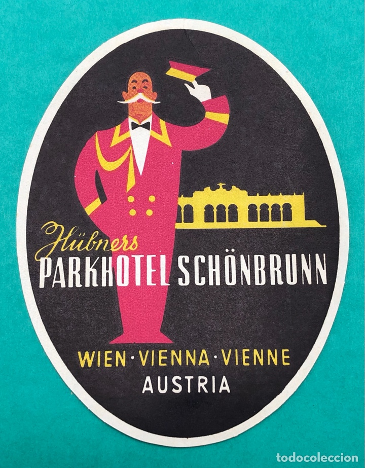 Etiquetas antiguas: ETIQUETA HOTEL PARKHOTEL SCH&Ouml;NBRUNN VIENA AUSTRIA LUGGAGE LABEL.