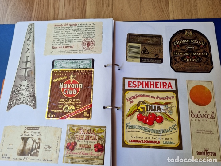 Etiquetas antiguas: Colecci&oacute;n de 280 etiquetas antiguas de bebidas nacionales y extranjeras. &Uacute;nico.