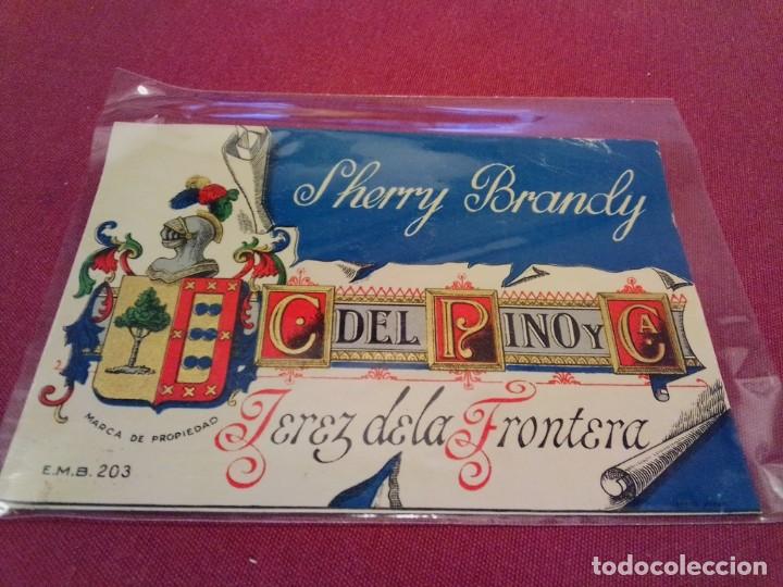 Etiquetas antiguas: Etiqueta brandy Cayetano del pino rara jerez