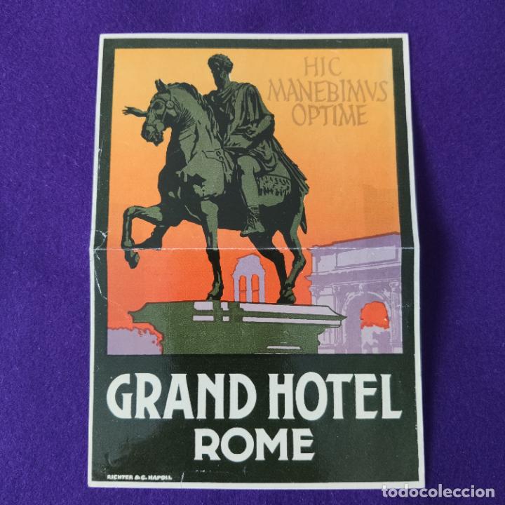 Etiquetas antiguas: ETIQUETA DE HOTEL EXTRANJERA. GRAND HOTEL ROME. ROMA. ITALIA.