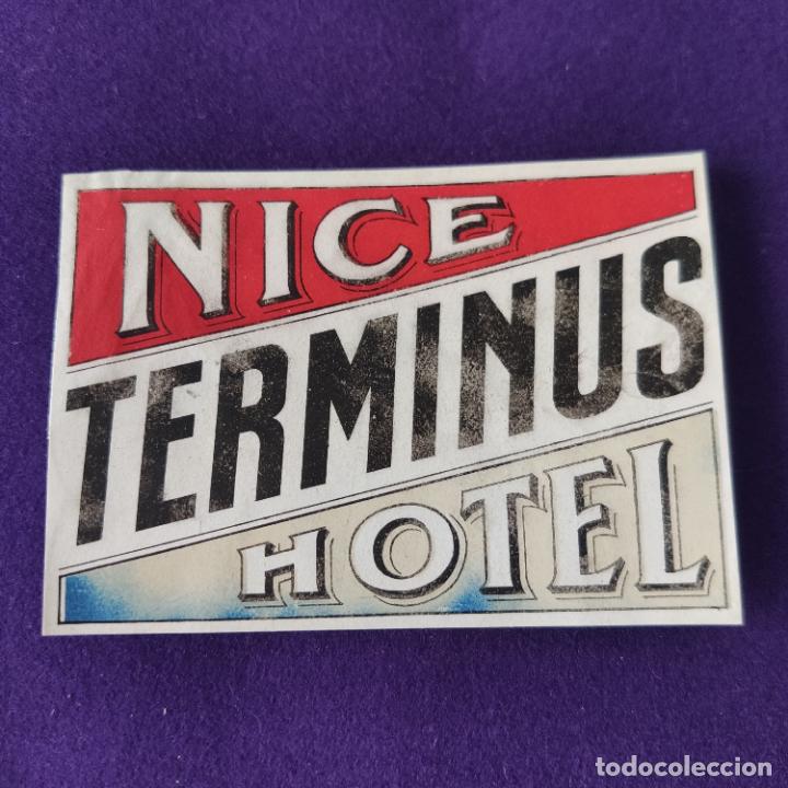 Etiquetas antiguas: ETIQUETA DE HOTEL EXTRANJERA. TERMINUS HOTEL. NICE. NIZA. FRANCIA.