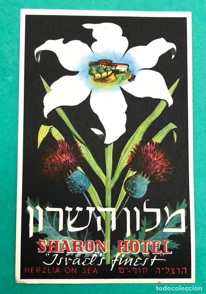 Etiquetas antiguas: ETIQUETA SHARON HOTEL HERZLIA ON SEA ISRAEL ANTIGUA LUGGAGE LABEL.