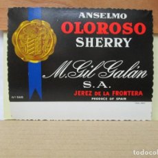 Etiquetas antiguas: ANTIGUA ETIQUETA, ANSELMO OLOROSO CHERRY