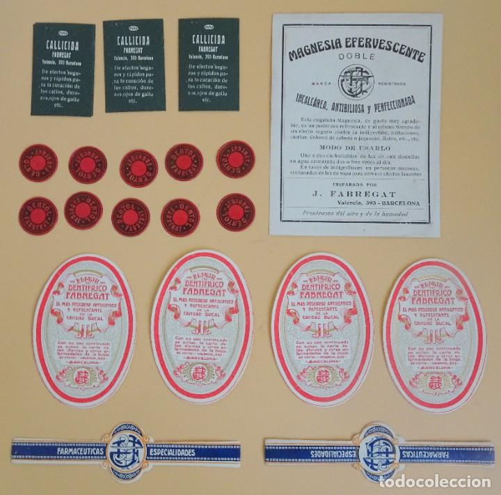 Etiquetas antiguas: LOTE ETIQUETAS , LABORATORIO FARMAC&Eacute;UTICO J.FABREGAT, BARCELONA