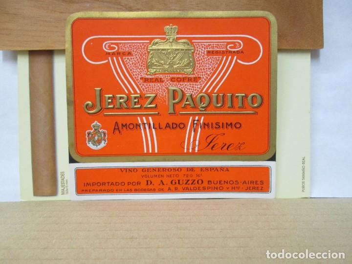 Etiquetas antigas: ANTIGUA ETIQUETA, JEREZ PAQUITO AMONTILLADO FINISIMO