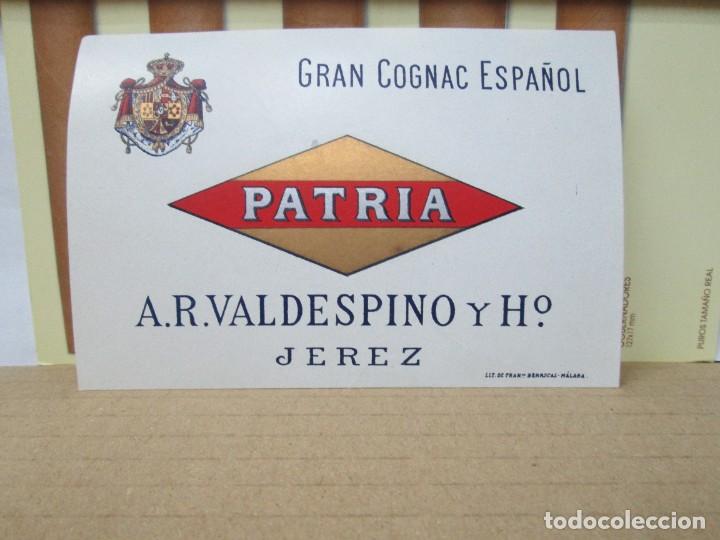 Etiquetas antigas: ANTIGUA ETIQUETA, GRAN CO&Ntilde;AC ESPA&Ntilde;OL PATRIA