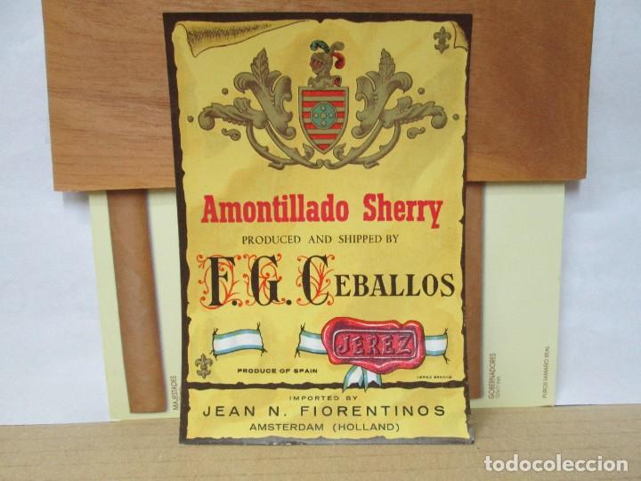 Etiquetas antigas: ANTIGUA ETIQUETA, AMONTILLADO SHERRY CEBALLOS