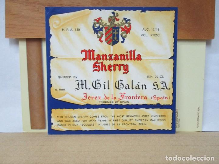 &Eacute;tiquettes anciennes: ANTIGUA ETIQUETA, MANZANILLA SHERRY GIL GALAN