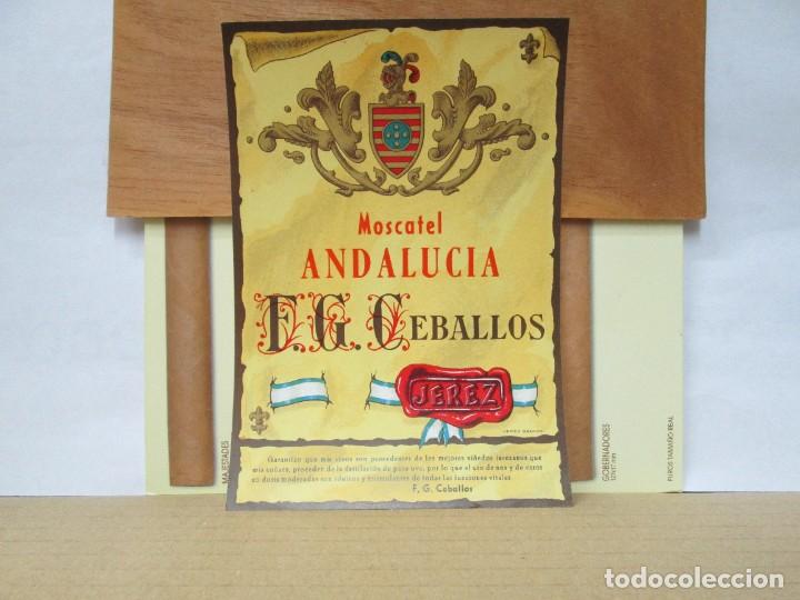 &Eacute;tiquettes anciennes: ANTIGUA ETIQUETA, MOSCATEL ANDALUCIA CEBALLOS