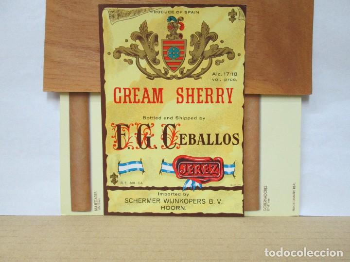 Etiquetas antigas: ANTIGUA ETIQUETA, CREAM SHERRY CEBALLOS