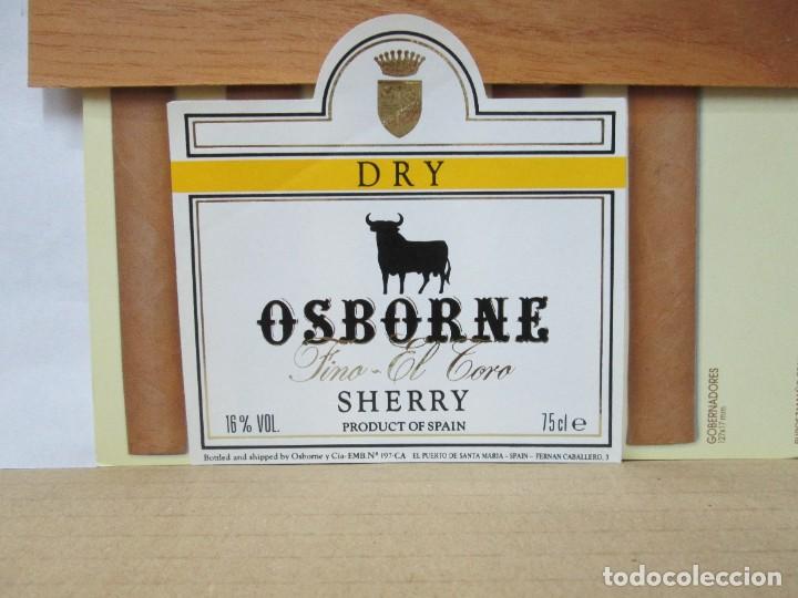 Etiquetas antigas: ANTIGUA ETIQUETA, DRY OSBORNE SHERRY