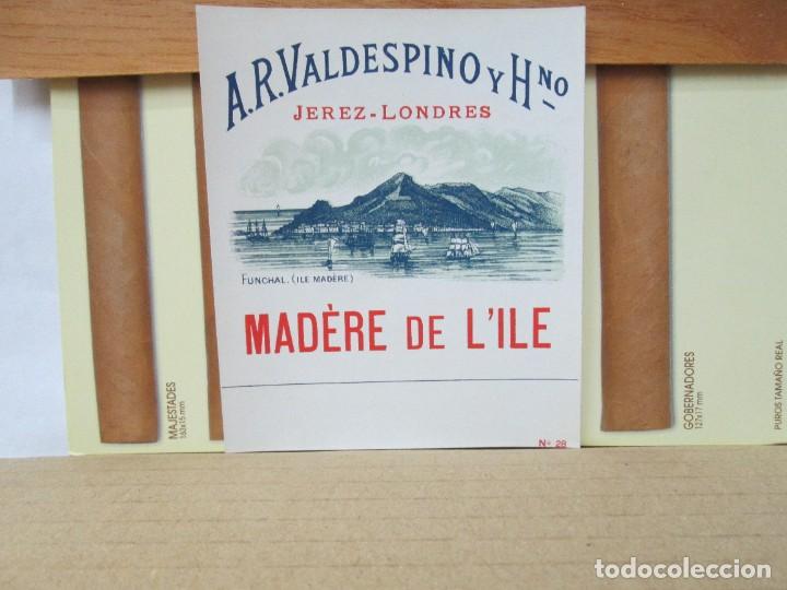 Old Labels: ANTIGUA ETIQUETA A-R-VALDESPINO MADERE DE L'ILE