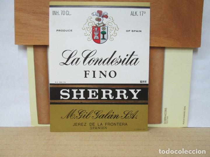 Old Labels: ANTIGUA ETIQUETA, LA CONDESA FINO SHERRY