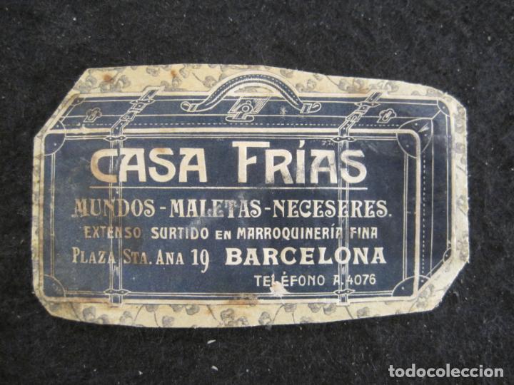 Etiquetas antiguas: BARCELONA-CASA FRIAS-MUNDOS MALETAS NECESERES-PUBLICIDAD ANTIGUA-ETIQUETA-VER FOTOS-(K-5491)