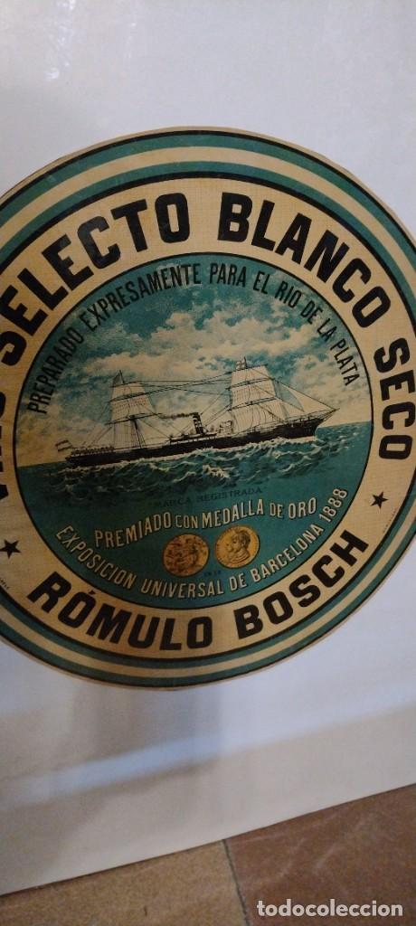 Etiquetas antiguas: ETIQUETA VINO SELECTO BLANCO SECO. R&Oacute;MULO BOSCH - Foto 2