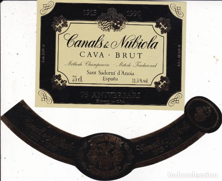 Etiquetas antiguas: etiqueta Canals y Nubiola Cava Brut Sant Sadurn&iacute; d'Anoia Barcelona