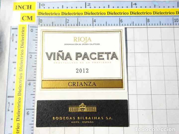 Etichette antiche: ETIQUETA DE BEBIDAS. VINO LICORES. VI&Ntilde;A PACETA 2012 CRIANZA. BODEGAS RIOJA. 129