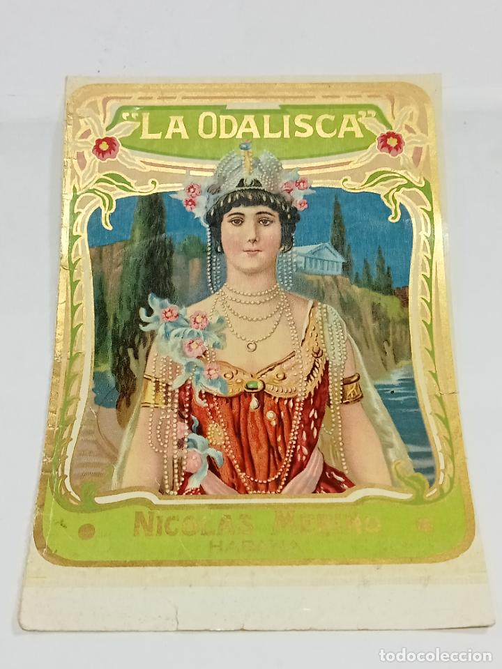 Old Labels: ETIQUETA. CUBA. LA ODALISCA. NICOLAS MERINO. HABANA. 10.5 X 16 CM