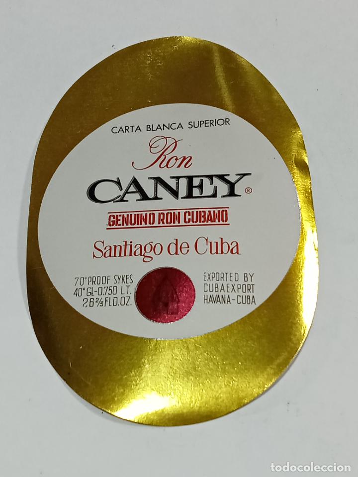 Alte Etiketten: ETIQUETA. RON CANEY SANTIAGO DE CUBA. CARTA BLANCA SUPERIOR. 9 X 13 CM