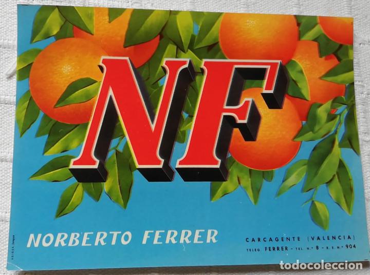 Etiquetas antigas: ANTIGUA ETIQUETA / OLD ADVERT: NARANJAS NORBERTO FERRER CARCAIXENT