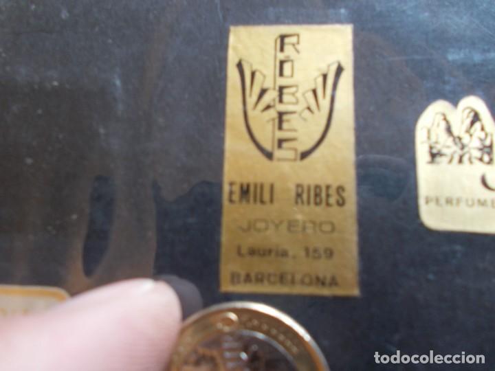 Etiquetas antiguas: ETIQUETA DE UNA VIEJA IMPRENTA A&Ntilde;OS 50 60 UNICA EN TC, EMILI RIBES JOYERO,BARCELONA